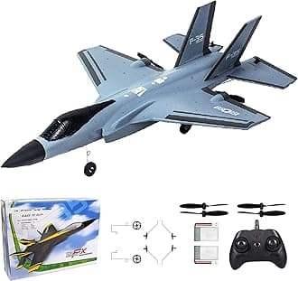 Foam F-35 RC 2CH Remote Control Fighter Jet Plane Airplane Toy for Adults Kids Boys Beginners Easy Ready to Fly (Grey)