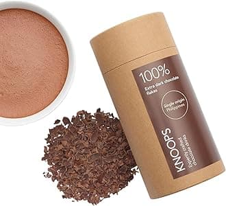 Knoops Dark Hot Chocolate Flakes, 100% Philippines Extra Dark Luxury Hot Drinking Chocolate, Delicious Cocoa Drink with Real Choc Flakes, All Natural Vegan Ingredients, 250 g, Equal to 8 Sachets