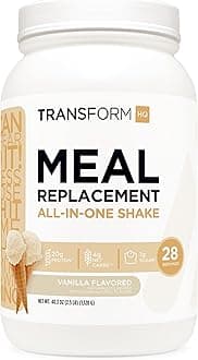 - TransformHQ Meal Replacement Shake Powder 28 Servings (Vanilla) - Gluten Free, Non-GMO