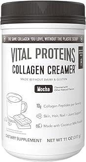 Collagen Peptides Powder - Mocha Coffee Creamer for Hair, Skin & Nails Support, 11 Oz