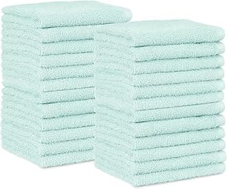 AmazonBasics Cotton Washcloth/Face Towel - 448 GSM - Pack of 24, Ice Blue