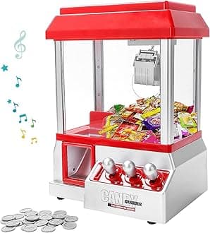 SGM Candy Grabber Machine Refillable Music Mini Claw Machine with 20 Coins Battery Operated Sweet Grab Machine for Kids And Claw Machine Arcade Game