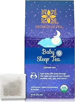Secrets Of Tea Baby Sleep Tea- Organic Baby Comfort Tea - Gentle Soothing Herbal Blend for Infants - Caffeine-Free Natural Calm 20 Sachets (1Pack)