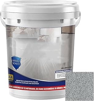 Epoxy Colored Sand Floor Paint, High Gloss Marble Effect Garage Coating, Waterproof & Non-Slip Self-Leveling Epoxy Floor Coating (Sesame Gray)