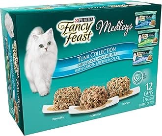 Purina Fancy Feast Wet Cat Food Variety Pack, Medleys Tuna Collection With Garden Greens in Sauce - (12) 3 oz. Cans