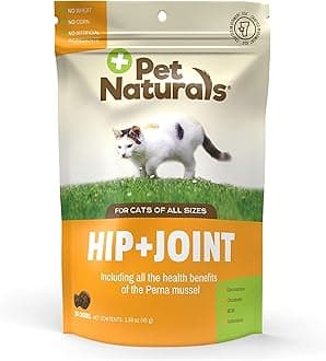 Hip and Joint Supplement with Glucosamine, Green-Lipped Mussel, and Chondroitin for Cats, Duck Flavor, 160 Chews
