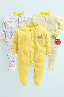 EIO® 100% Cotton Rompers Sleepsuits Jumpsuit Night Suits for Infants Newborn Baby Boys & Girls