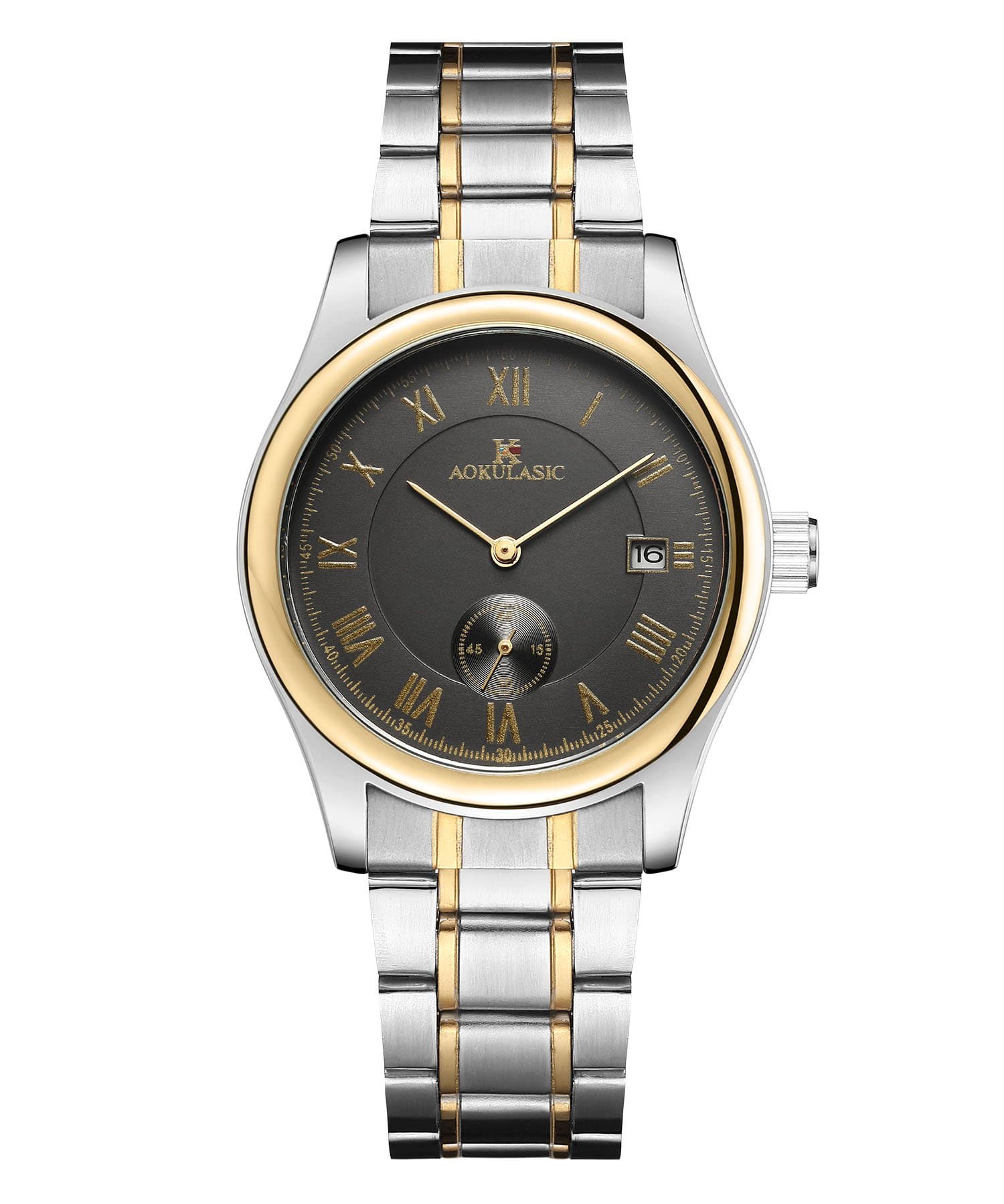 AOKULASIC 100Ft Waterproof Automatic Machine Watch with Unique Sub Dial and Classic Date Displayer.