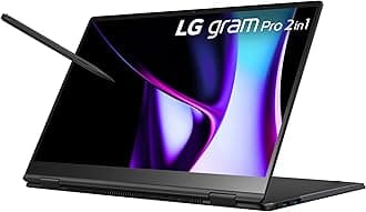 gram Pro 16-inch 2in1 Thin and Lightweight Laptop, Intel Evo Edition - AI-enabled Intel Core Ultra 7 Processor, Windows 11 Home, 16GB RAM, 512GB SSD, Touch IPS Display, Black