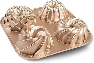 Baker's Secret Nonstick Fluted Cake Pans, Perfect for Fluted Cakes, Die Cast Aluminum Cake Pans, 2 Layers Non-stick Coating For Easy Release, Cake Pan - Cast Aluminum Collection (Marissa)