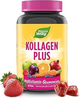 Nature's Way Alive! Hair, Skin & Nails Premium Gummies, Beauty Formula*, with Collagen, Biotin, Vitamins C & E, Strawberry Flavored, 60 Gummies
