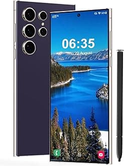 I24 Ultra 5G Unlocked Smartphone,Android 13.0 8GB+256GB Fully Unlocked Cell Phone Built in Pen The Phone Battery 6800mAh,6.8" HD Screen,48MP+108MP Camera/Dual SIM/Fingerprint Lock/Face (Purple)
