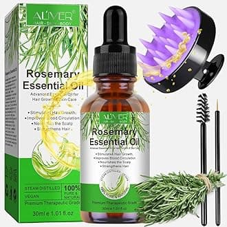 NIKITA.VIVI Rosemary Essential Oil with Hair Scalp Massager (30ml), 100% Pure Natural & Organic Rosemary Oil for Hair Growth Repair Dry Damaged Hair, Hair Loss Scalp Treatment Rosemarys Oils Women Men