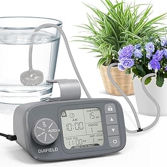 DIAFIELD 15 Potted Plant Automatic Watering System, Indoor Sprinkling System for Plants, Automatic Drip Irrigation Kit, 30 Day Programmable Water Timer, Power Supply, No Battery Backup