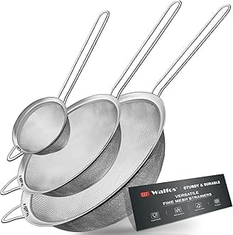 Walfos Greek Yogurt & Curd Maker - 1100ml Fine Mesh Strainer with Lid | Multifunctional Yogurt Filter | Curd Maker for Home | Perfect for Homemade Yogurt, Curd, Cheese Maker (Stainless Steel)