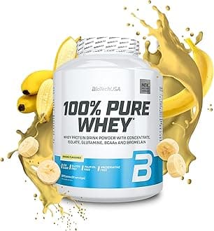 100% Pure Whey | Protein Powder with BCAA and Glutamine | Gluten-Free, Palm Oil Free | 21g Protein per Serving, 2.27 kg, Banana