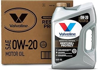 ValvolineRestore & Protect Full Synthetic 0W-20 Motor Oil 5 QT, Case of 3