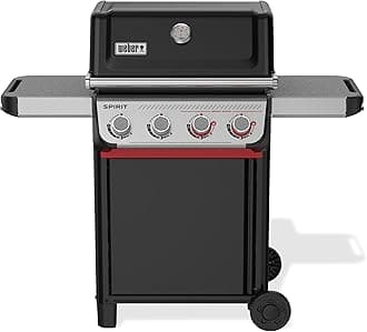 Spirit E-425 Liquid Propane Gas Grill for Outdoor Cooking and BBQ, 4 Burner, Black – Porcelain-Enameled Cast-Iron Grates, 2 Boost Burners &Sear Zone