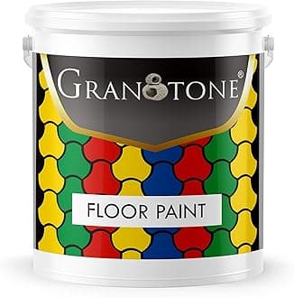 GRANOTONE Floor paint for cement floor and tiles, Polyurethane and Acrylic Polymer Based Concrete Sealer, Anti-Slip, Thick & Durable tile paint 4 L, Golden Yellow