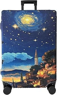 Luggage Cover Washable Suitcase Cover Suitcase Protector Anti-scratch Fits 22-24 Inch Luggage (Art World, M)