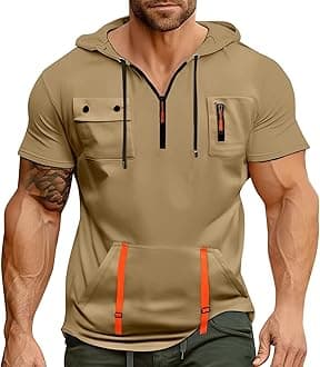 Hoodies for Men Quarter Zip Hoodie Lightweight Sweatshirt Pullover Oversized Hooded Tshirts with Pocket