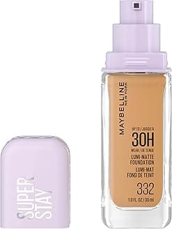 Super Stay Lumi-Matte Foundation, Lightweight and Buildable Full Coverage Foundation Makeup For Up To 30HR Wear, 332, 1 Count