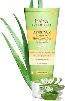 After Sun Soothing Hydrating Aloe Vera Gel With Natural witch Hazel and Cucumber, Vegan, For Babies, Kids or Sensitive Skin - 8 oz.