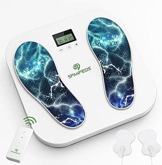 SPA4PIEDS Transcutaneous Electrical Nerve Stimulator, Foot Massager, TENS & EMS for Pain Relief, 10 Modes and 20 Levels with Remote Control, Neuropathy, Relieve Swelling, Cramps, Plantar Fasciitis
