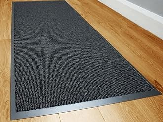 Dirt Stopper Carpet Runner 40cm x 60cm CHARCOAL/Black Rugs Barrier Mat Doormat Non-Slip Rubber Back For Home Hallway Office Kitchen Door Mats || POLYPROPYLENE PILE