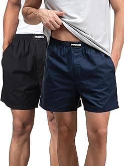 Regular Fit Solid 100% Soft & Durable Cotton Boxer Shorts Dual Pockets Anti-Bacterial Moisture Wicking Microfibre Waistband Ultra-Light Boxers for Men