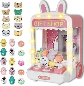 Mini Claw Machine, Claw Machine for Kids with Lights, Mini Vending Machine with Little Toys, Arcade Games Machines, Kids Claw Machine, Adjustable Sound and Music, Toys for Ages 8-13