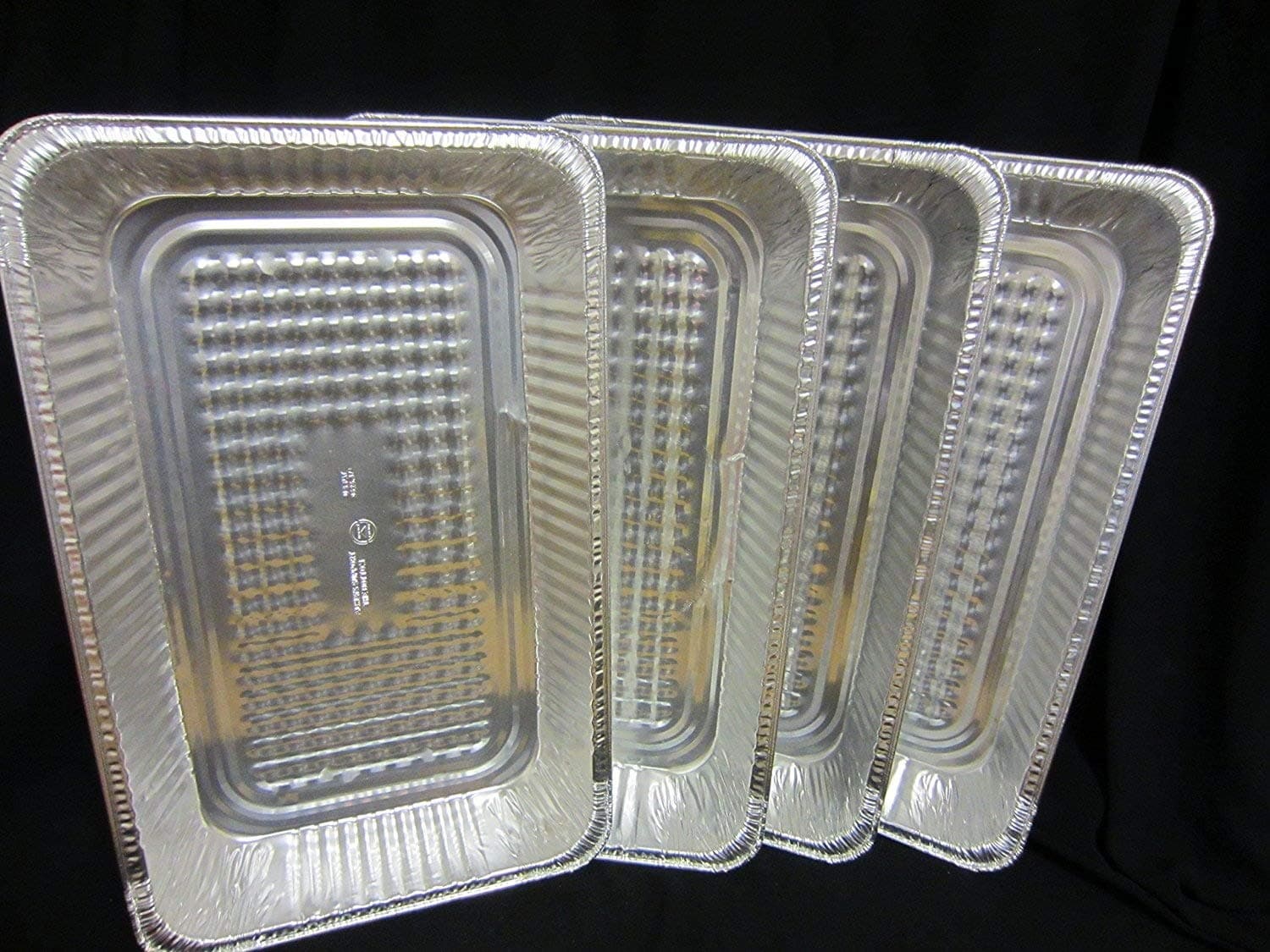 4 x Extra Large Size Rectangular Foil Roasting Pan/Baking 52cm x 33cm x 7cm