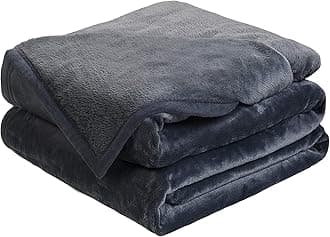 EASELAND Soft Queen Size Blanket All Season Warm Microplush Lightweight Thermal Fleece Blankets for Couch Bed Sofa,90x90 Inches,Dark Grey