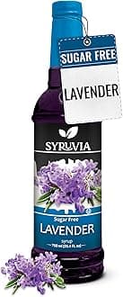 Syruvia Sugar-Free Lavender Syrup - 25.4 fl oz. Premium Coffee Flavoring Syrup. 0 Calories, Kosher, and Gluten-Free. Perfect for Drinks, Sodas, Shakes, Desserts, and More.