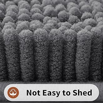 Yimobra Toilet Rugs U Shaped Washable - 24"x20" Non Slip Plush Contour Bath Rugs for Toilet - Super Soft Absorbent Quick Dry Toilet Mats for Bathroom,Dark Gray