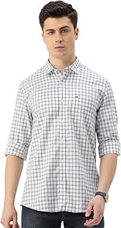 Peter EnglandMen's Checkered Slim Fit Shirt