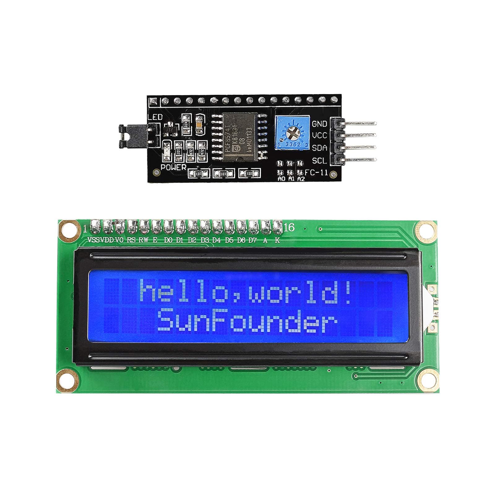 SUNFOUNDER IIC/I2C/TWI LCD1602 Display Module Compatible with Arduino and Raspberry Pi