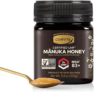 Comvita Manuka Honey UMF 5+ (MGO 83+) - Raw Manuka Honey New Zealand, Pure & Unpasteurized, Superfood for Immune Health, Use in Tea, Wild, Monofloral, Non-GMO - 250g (8.8 oz)