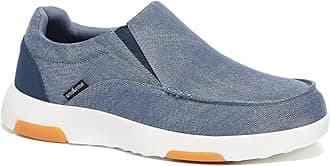 OrthoComfootMen's Slip On Loafers, Arch Support Boat Shoes for Plantar Fasciitis, Canvas Leisure Vintage Flat Walking Orthopedic Shoes for Extra Cushioning and Pain Relief