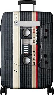 Luggage Cover for Suitcase Tsa Approved Protector - Luggage Sleeve Large Suit Case Cover Travel Stretch Baggage Case Protective Washable Fit 31-32 Inch Black Tape XL