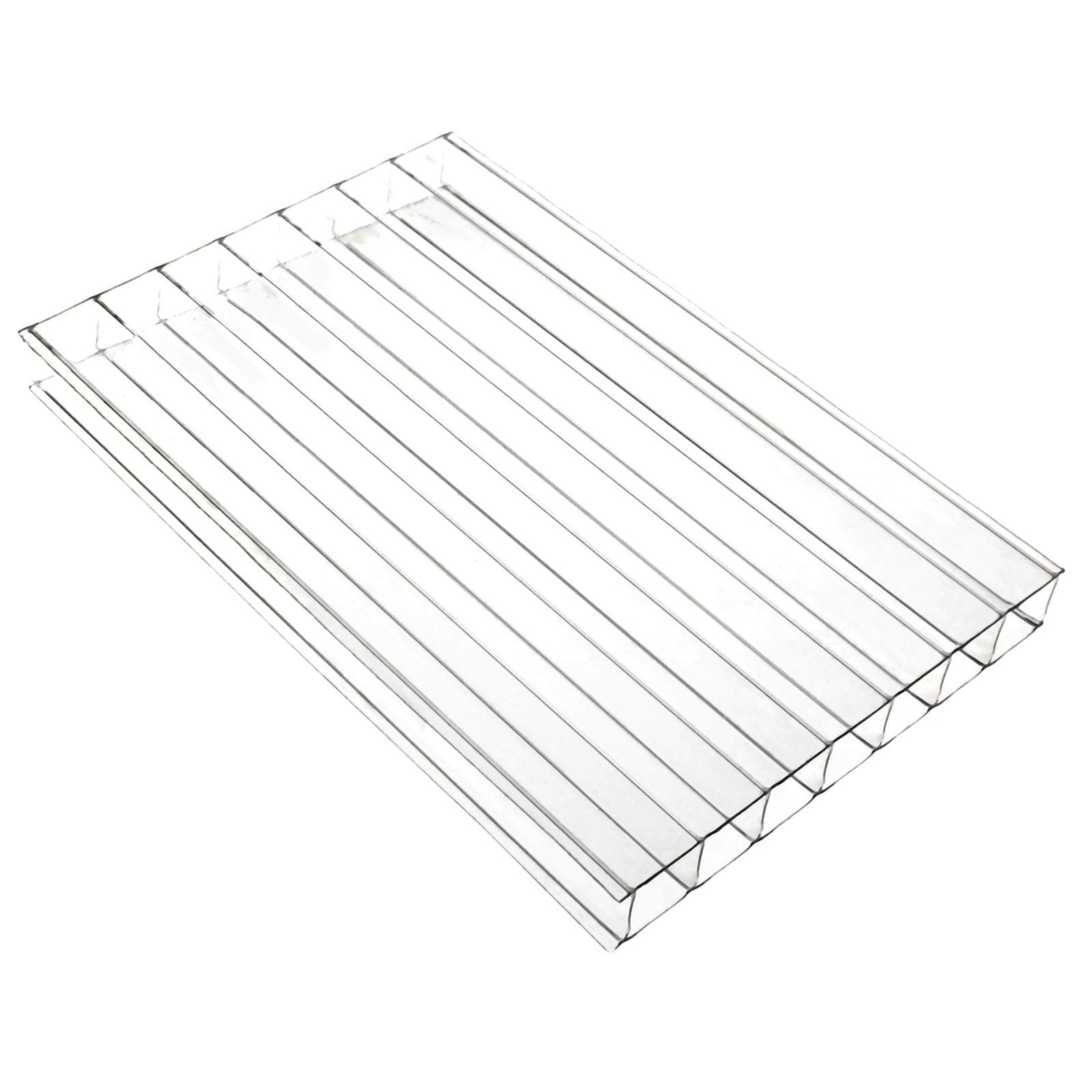 Clear, 2.1 x 3m (Width x Length) 10mm Multiwall Polycarbonate Sheets Poly Plastic Roof Panel for Lean-to Canopy Conservatory