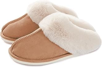 Womens Slippers with Memory Foam Fluffy Soft Warm Slip On House Slipper Anti-Skid Cozy Plush for Indoor Outdoor