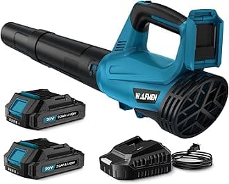Leaf Blower, Electric Cordless Leaf Blower with 2 Batteries and Charger, 2 Speed Mode, Lightweight Leaf Blowers for Blowing Leaves, Lawn Care, Patio Cleaning and Dust