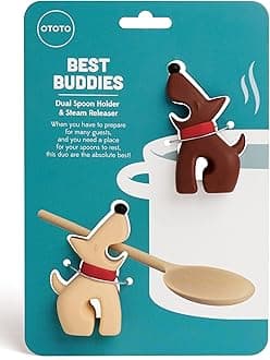 Best Buddies Dog Kitchen Spoon Holder, 2 Pack - Cooking Spoon Rest for Kitchen Counter - Spatula, Ladle Holder, Kitchen Utensil Holder - Heat Resistant & Dishwasher Safe Utensil Rest