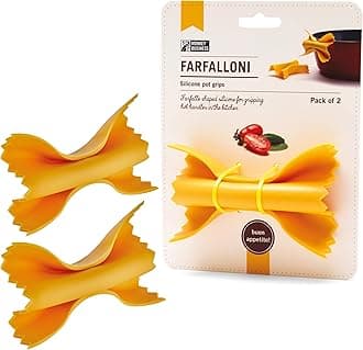 Monkey Business Farfalloni-Shaped Pot Holders – Mini Silicone Pinch Mitts | Fun Silicone Pot Gripper & Kitchen Gadget | Quirky Pasta-Inspired Kitchen Gadgets Collection