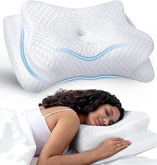 No More Aches Neck Pillow for Pain Relief, Adjustable Cervical Pillow for Neck Support with Armrest, Odorless Ergonomic Contour Memory Foam Pillows,Orthopedic Bed Pillow for Side Back Stomach Sleeping