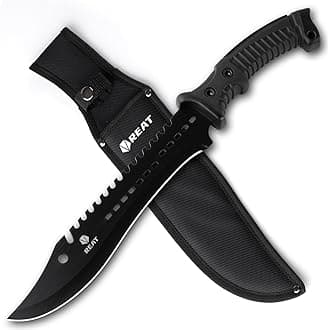 REAT Machete Knife with Shaeth,15" Lightweight Garden Tools Knife,Ergonomic No-Slip Handle, Machetes for Bushcraft, Outdoor Hunting, Garden Cutting Trees and Yard Work