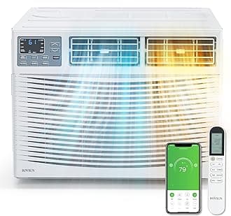 ROVSUN 12000 BTU Window Air Conditioner with Heat, Window AC Unit & Heater Combo with APP & Voice Smart Control, Timer Function & Easy Installation Kit, Work with Alexa/Google Assistant, 208/230V