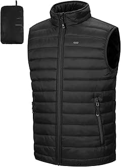 Men's Lightweight Gilet, Packable Quilted Puffer Padded Vest Outerwear, Body Warmer Windproof Sleeveless Jacket for Golf Running Hiking Horse Riding