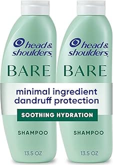 Anti-Dandruff Shampoo, BARE Soothing Hydration Twin Pack, 1% Pyrithione Zinc, Dry Scalp Relief, Free of Sulfates, Silicones, Dyes, 13.5 fl oz Each